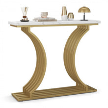 Charger l&#39;image dans la galerie, Costway Modern Gold Entryway Table Console with Faux Marble Top - Suitable for Living Room and Entryway
