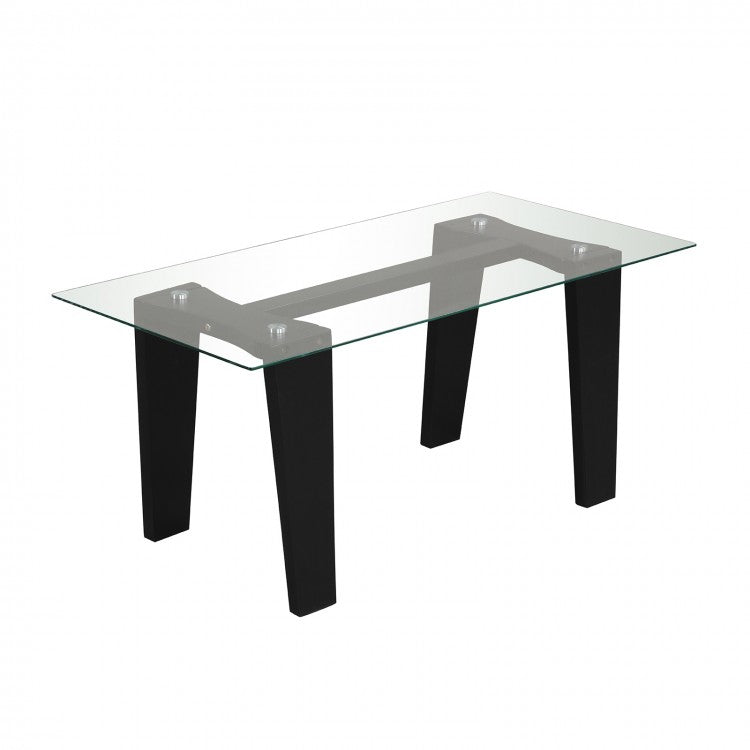 Modern Glass Coffee Table - Rectangular Table for Living Room and Office