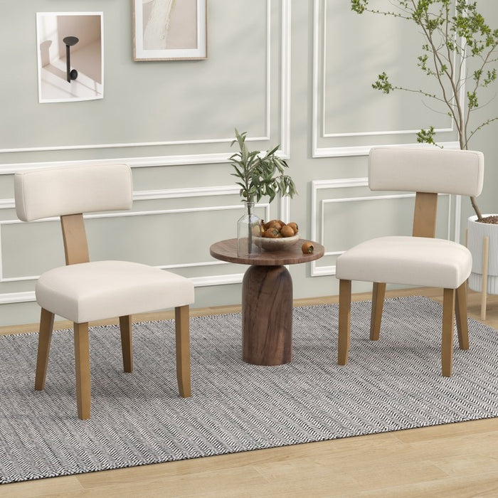 Modern Minimalist Dining Chair 2-Piece Set with Curved Backrest - Suitable for Restaurant and Cafe