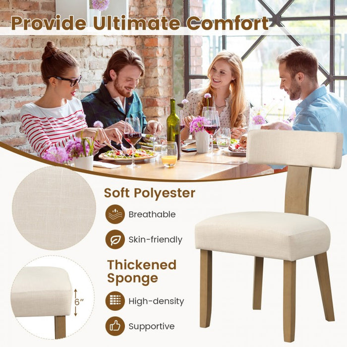 Modern Minimalist Dining Chair 2-Piece Set with Curved Backrest - Suitable for Restaurant and Cafe