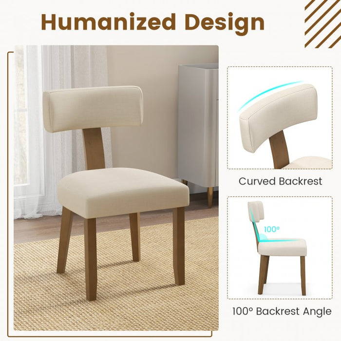 Modern Minimalist Dining Chair 2-Piece Set with Curved Backrest - Suitable for Restaurant and Cafe