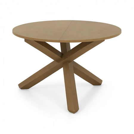 Costway Natural Color Round Dining Table for 6 - Suitable for Restaurant and Patio with Solid Wood Legs