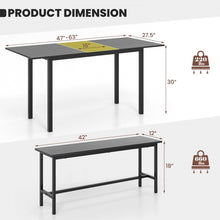 Charger l&#39;image dans la galerie, Modern Dining Table Set for 6 with Extendable Table for 4-6 People and 2 Benches - Suitable for Restaurant
