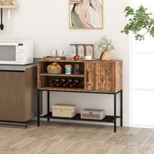 Load image into Gallery viewer, Costway Retro Bar Cabinet Kitchen Storage with USB Power Outlet - Suitable for Kitchen and Dining Room
