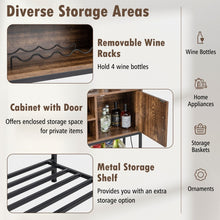 Load image into Gallery viewer, Costway Retro Bar Cabinet Kitchen Storage with USB Power Outlet - Suitable for Kitchen and Dining Room
