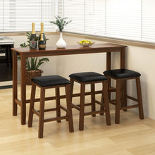 Load image into Gallery viewer, Farmhouse Dining Room Sets - 4-Piece Set with Built-in 3 Bar Stools with Cushions - Suitable for Restaurant and Small Tavern
