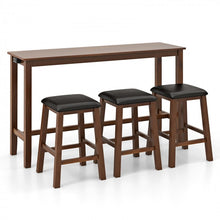 Load image into Gallery viewer, Farmhouse Dining Room Sets - 4-Piece Set with Built-in 3 Bar Stools with Cushions - Suitable for Restaurant and Small Tavern
