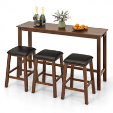 Load image into Gallery viewer, Farmhouse Dining Room Sets - 4-Piece Set with Built-in 3 Bar Stools with Cushions - Suitable for Restaurant and Small Tavern
