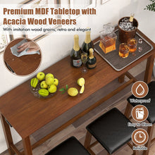 Load image into Gallery viewer, Farmhouse Dining Room Sets - 4-Piece Set with Built-in 3 Bar Stools with Cushions - Suitable for Restaurant and Small Tavern
