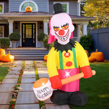 Load image into Gallery viewer, Halloween Inflatable Spinning Clown with Hammer and Automatic Head Movement - Suitable for Halloween Party Decorations
