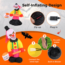 Load image into Gallery viewer, Halloween Inflatable Spinning Clown with Hammer and Automatic Head Movement - Suitable for Halloween Party Decorations
