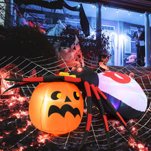 Load image into Gallery viewer, Halloween Inflatable Spider with Pumpkin and Built-in Blower - Suitable for Halloween Decorations, Activities, and Parties
