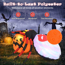 Load image into Gallery viewer, Halloween Inflatable Spider with Pumpkin and Built-in Blower - Suitable for Halloween Decorations, Activities, and Parties

