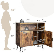 Load image into Gallery viewer, Costway Mid Century Bar Cabinet Storage Unit with Glass Holder - Suitable for Restaurant and Kitchen
