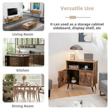 Load image into Gallery viewer, Costway Mid Century Bar Cabinet Storage Unit with Glass Holder - Suitable for Restaurant and Kitchen
