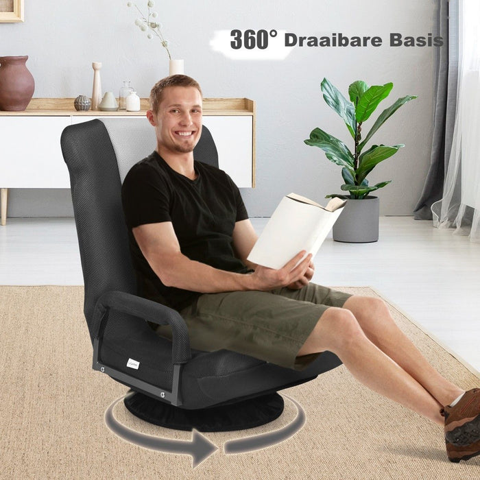 Auction Deal -Black Foldable Floor Chair with Adjustable Position