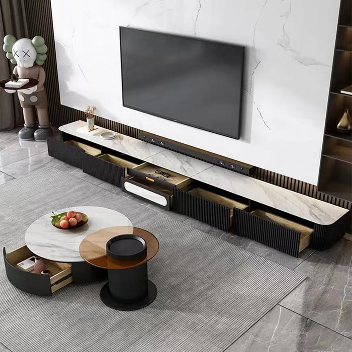 Modern Minimalist All-in-One Projector Stand TV Stand with Pull-Out Extendable Shelf - Suitable for Home Theater