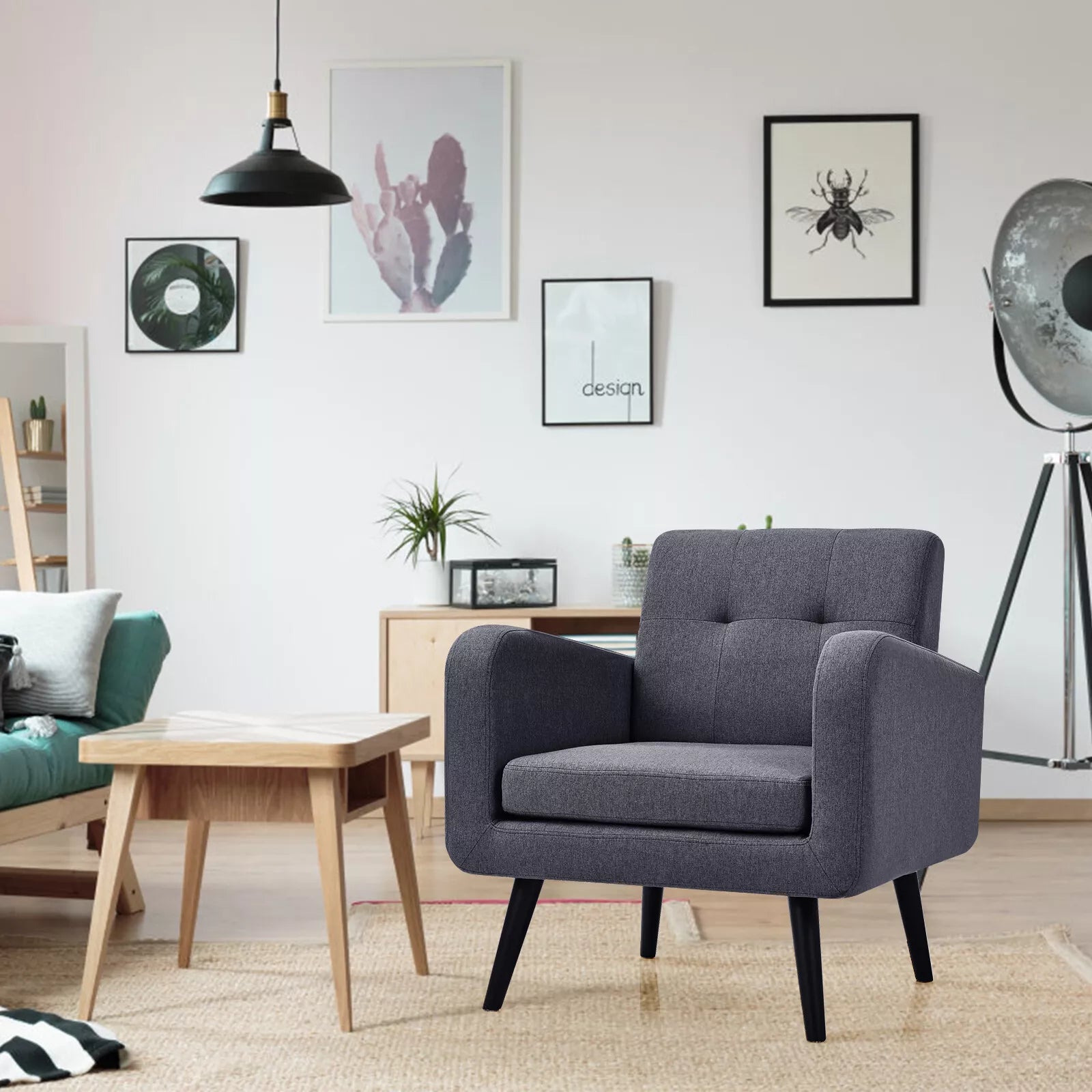 Auction Deal -Gray Modern Accent Chair for Living Room