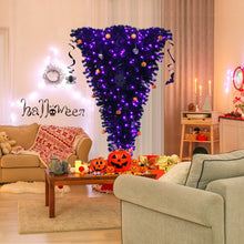 Load image into Gallery viewer, Halloween Upside Down Christmas Tree with Built-in Purple LED Lights - Suitable for Halloween Party Decorations
