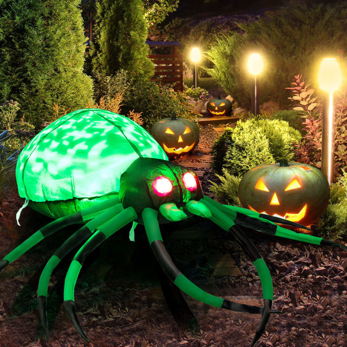 Halloween Inflatable Green Spider - Suitable for Halloween Decorations and Haunted Houses