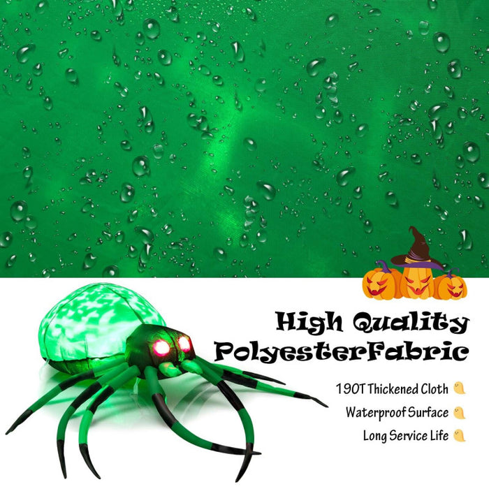 Halloween Inflatable Green Spider - Suitable for Halloween Decorations and Haunted Houses