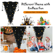Load image into Gallery viewer, Halloween Upside Down Christmas Tree with Built-in Purple LED Lights - Suitable for Halloween Party Decorations
