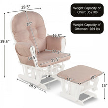 Load image into Gallery viewer, Multifunctional Wooden Glider Rocking Chair Set with Footrest
